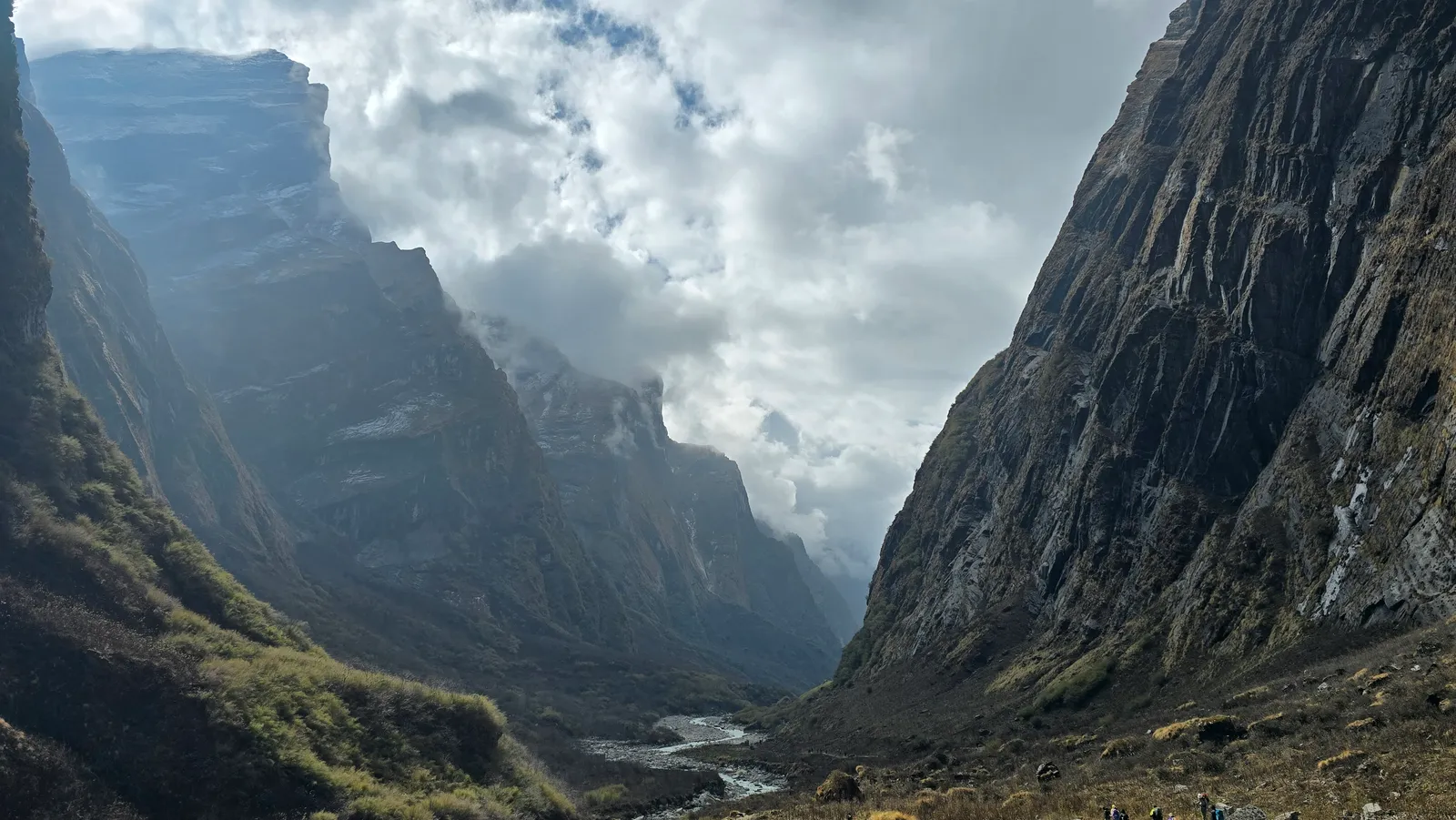 The steep gorge terrain on the Annapurna Base Camp trail